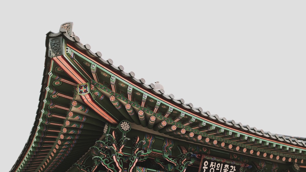 Fotografía de ángulo bajo de la pagoda negra
