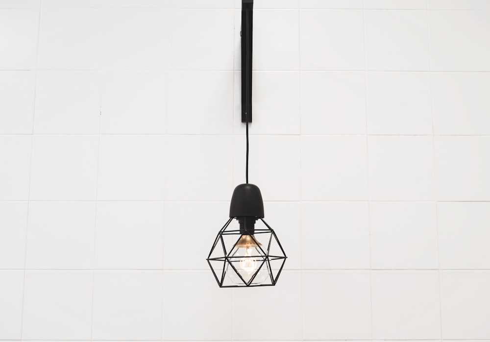 pendant lamp hanged on white room