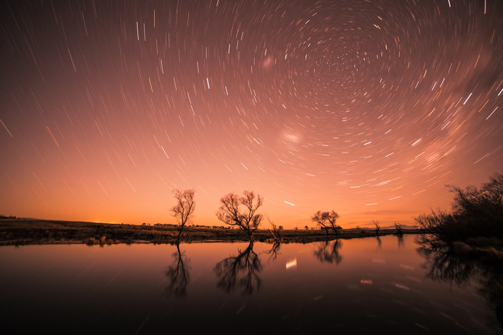 time lapse photography of stars