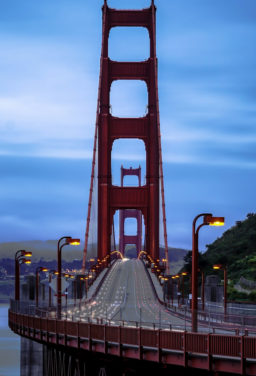 shallow focus photo of maroon bridge