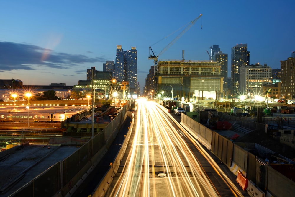 time lapse photography of city during night time