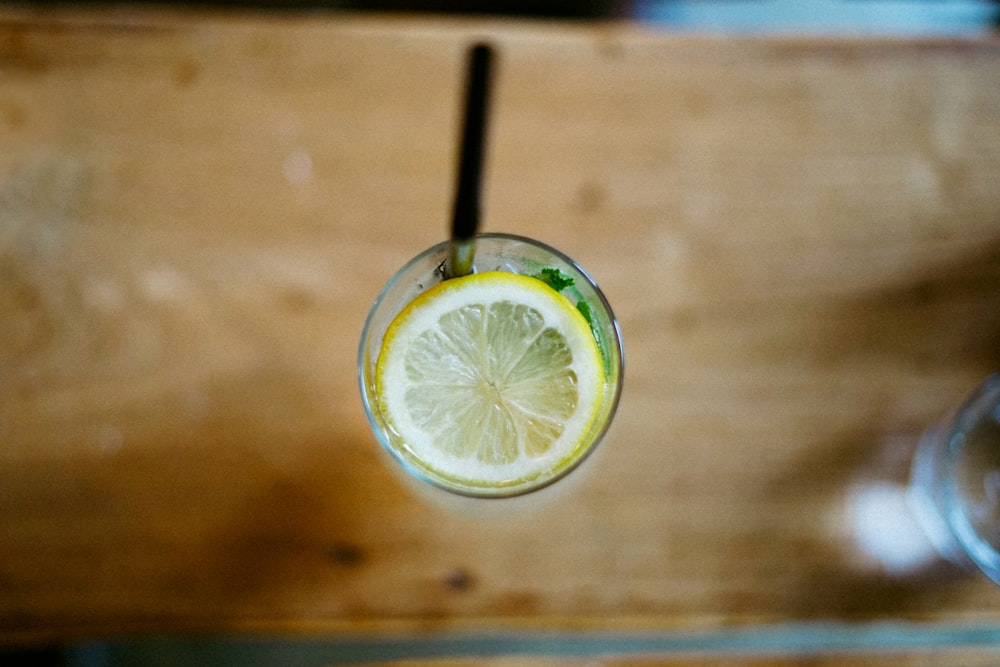 lemon in glass
