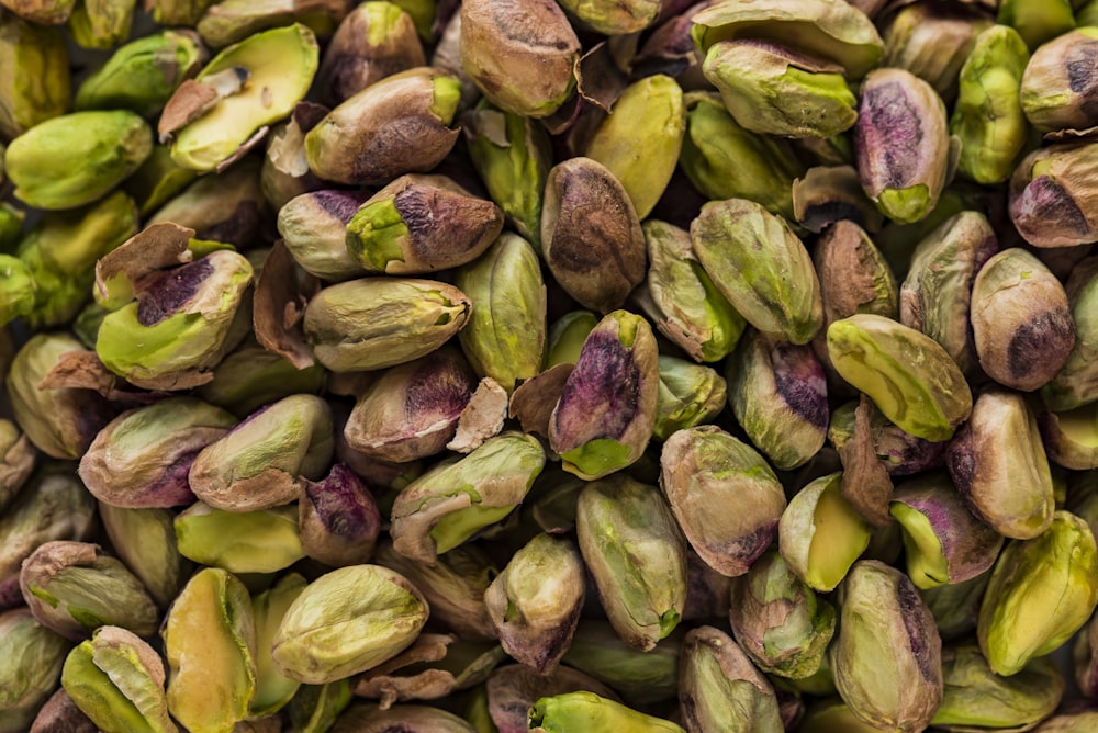 green-and-brown fruits