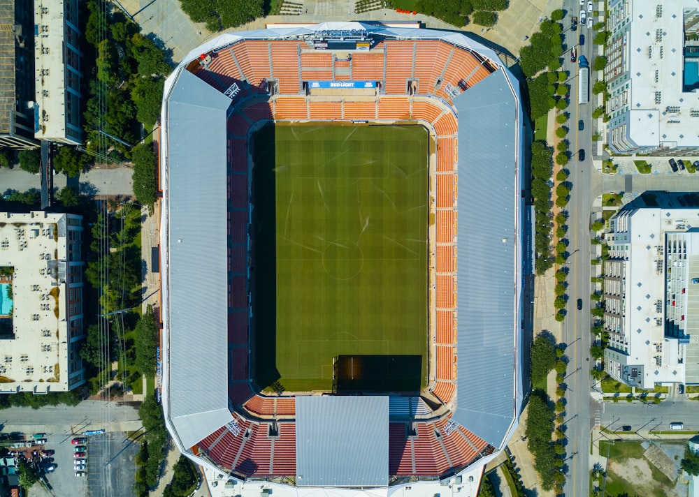 Fotografía aérea de un estadio deportivo