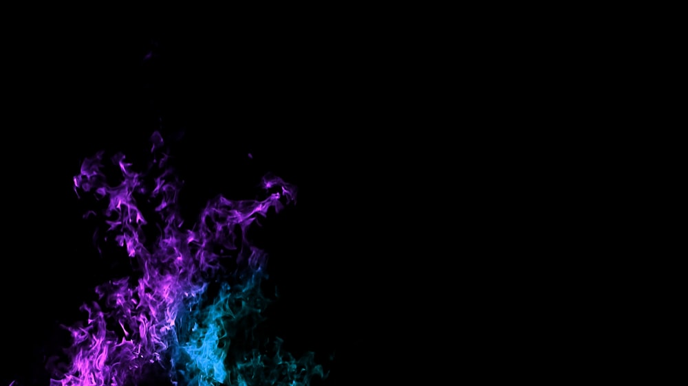 purple and blue smoke 3D wallpaper