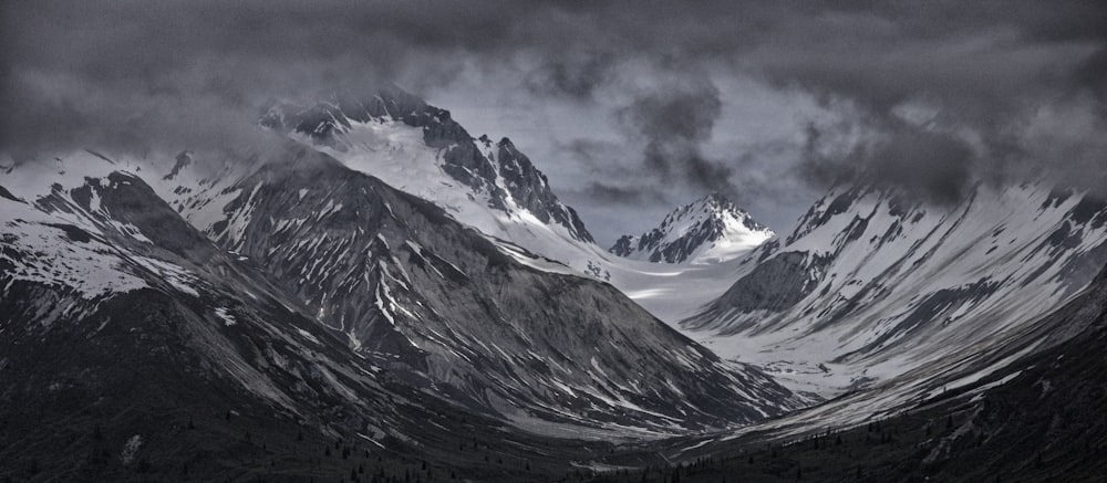 aerial photo of snow covered mountain