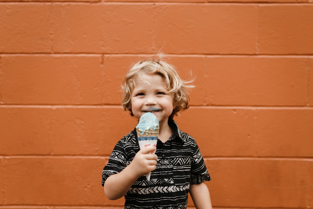 boy holding ice cream