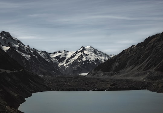 mountains covered with snow in Aoraki/Mount Cook New Zealand