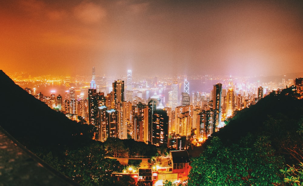 lighted cityscape during nighttime