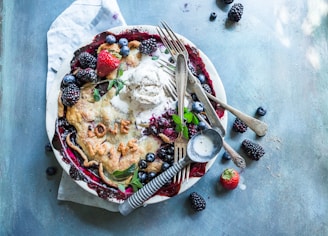 fruit dish on white ceramic plate