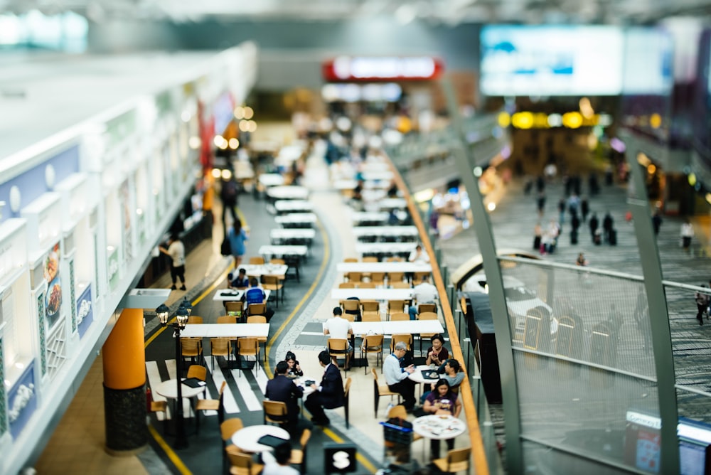 bird's eye view of group of people