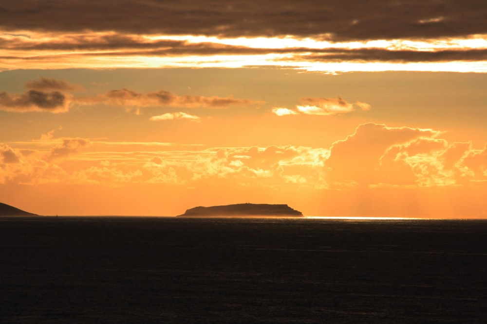 A colorful orange sunset.