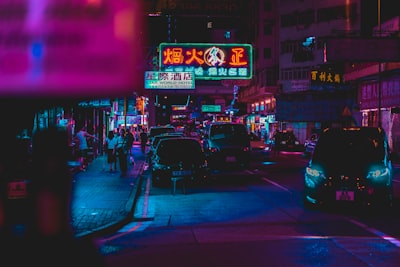 midnight city road neon zoom background