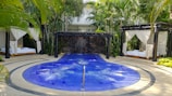 A sparkling clean outdoor jacuzzi ready for the season after professional servicing