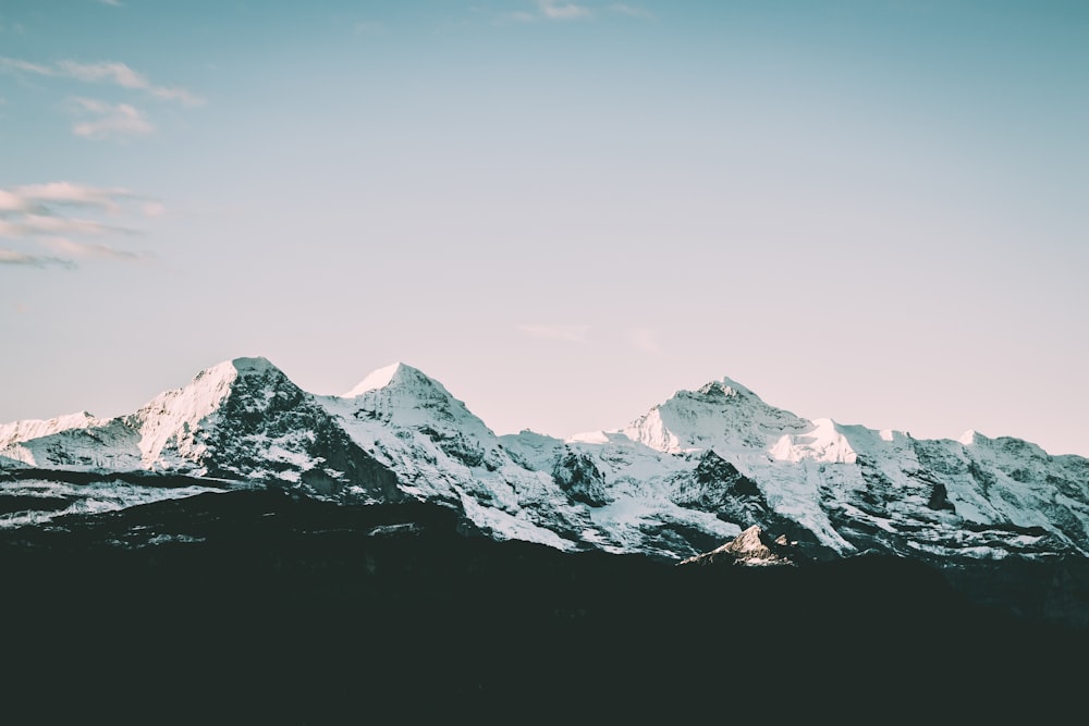 snow coated mountain