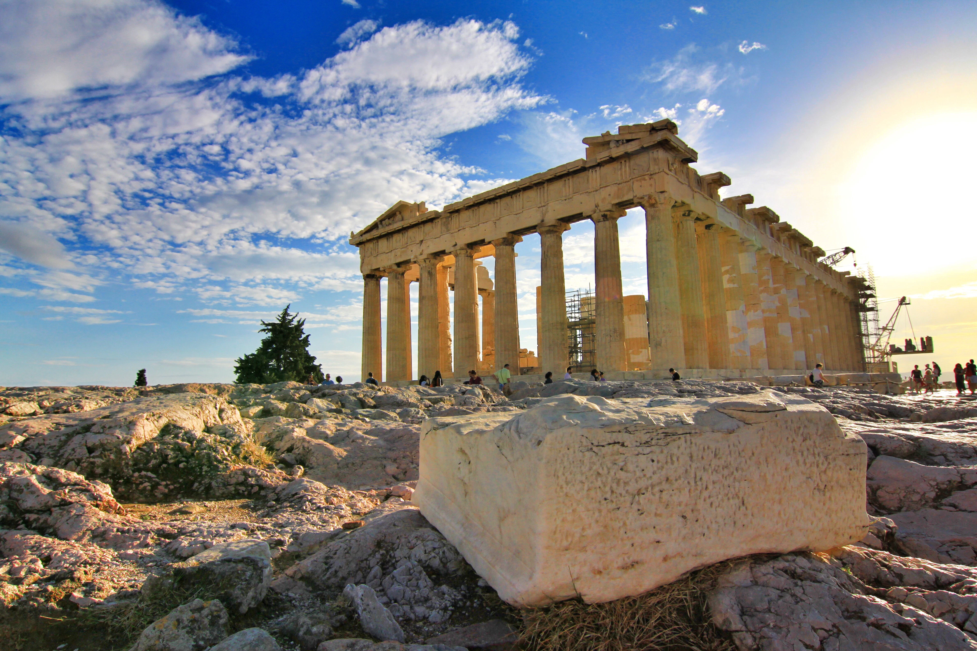 The Acropolis hill rising over Athens
