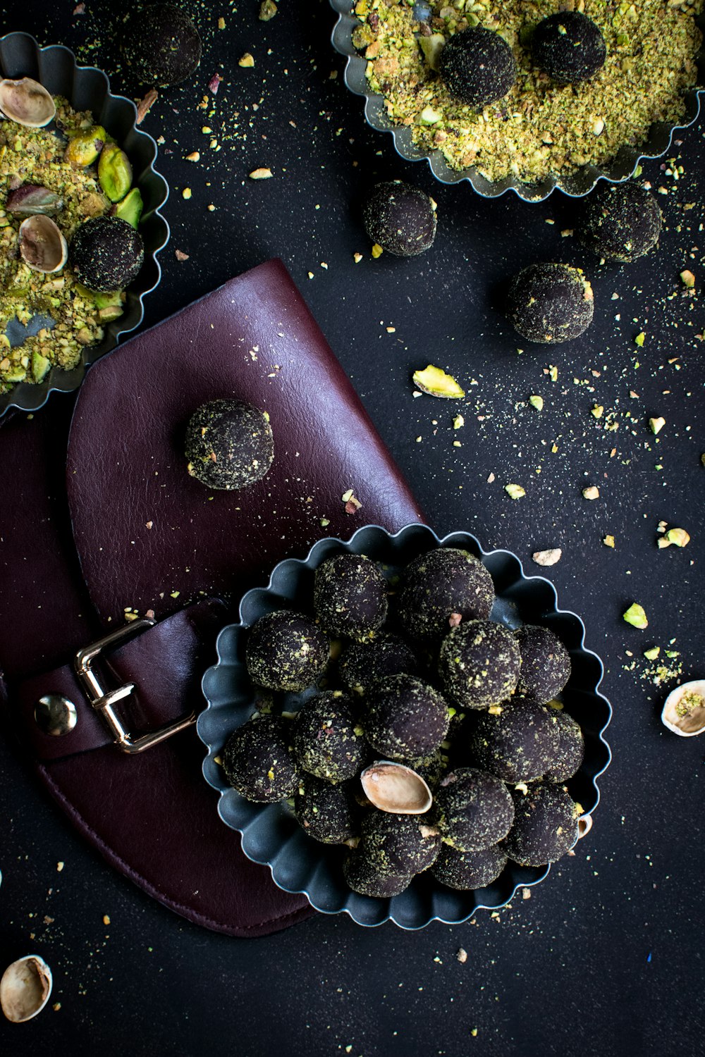 bowl filled with chocolate coated nuts