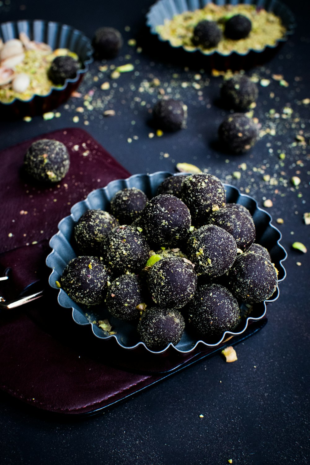 bouquet de truffes dans un moule à muffins