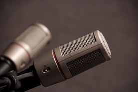 two gray microphones