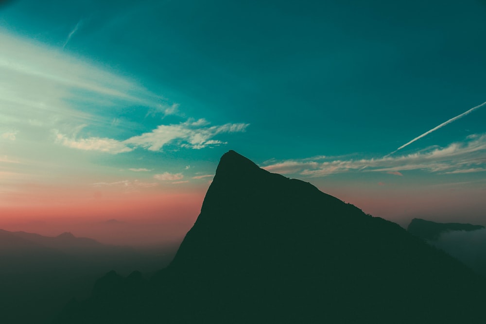 silhouette photography of mountain