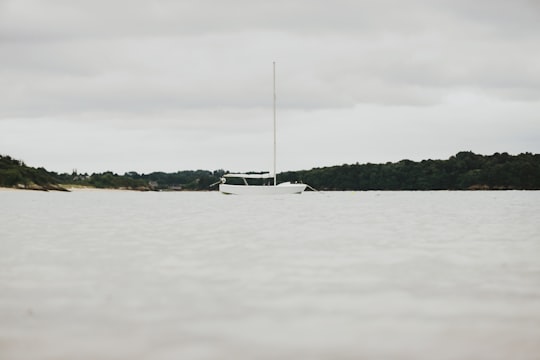 white boat near island during daytime in Saint-Jacut-de-la-Mer France