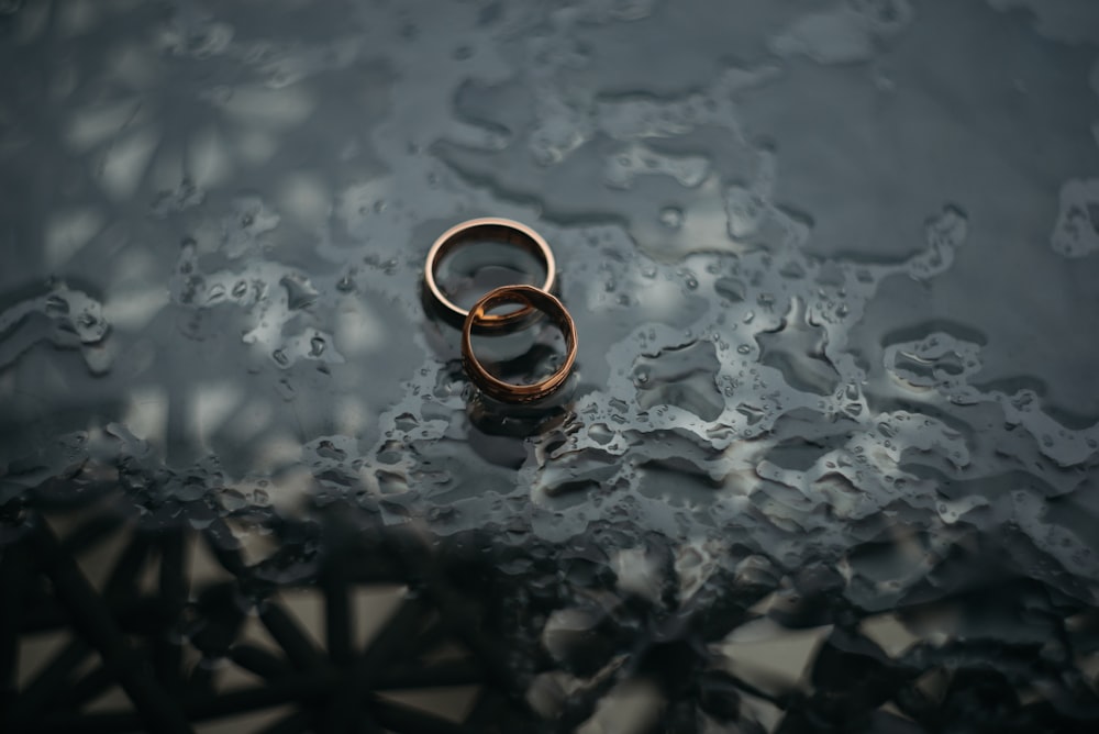 two bronze-colored rings