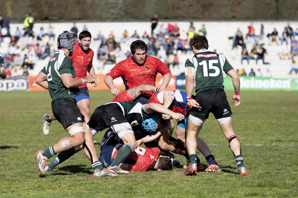 men playing rugby football