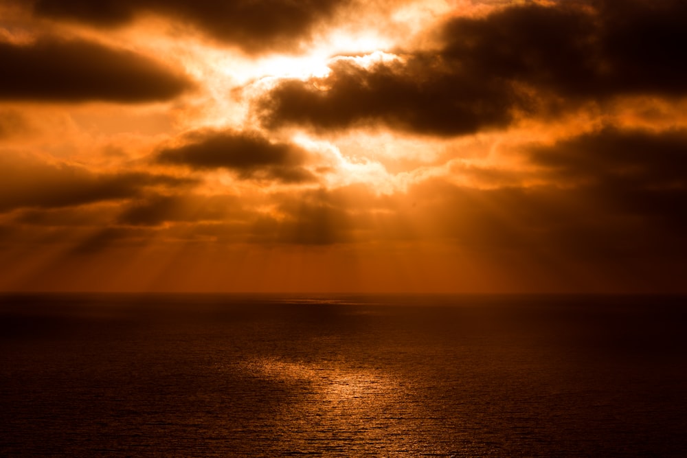 body of water and clouds during sunset