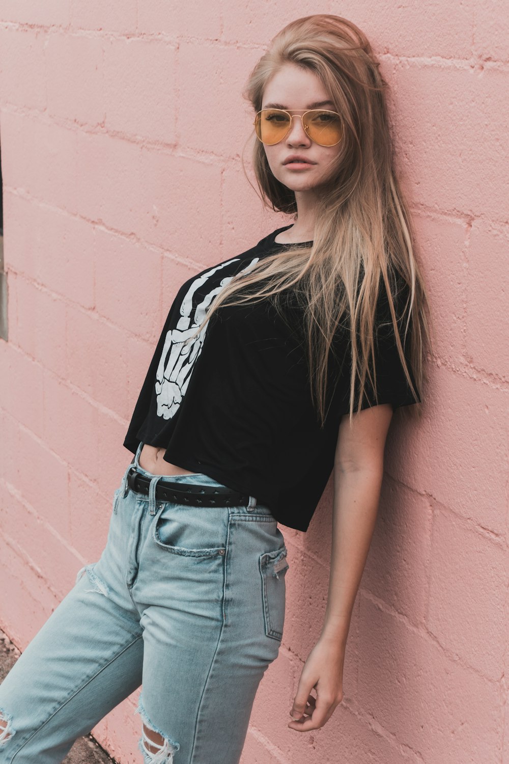 Camisa de mujer en blanco y negro