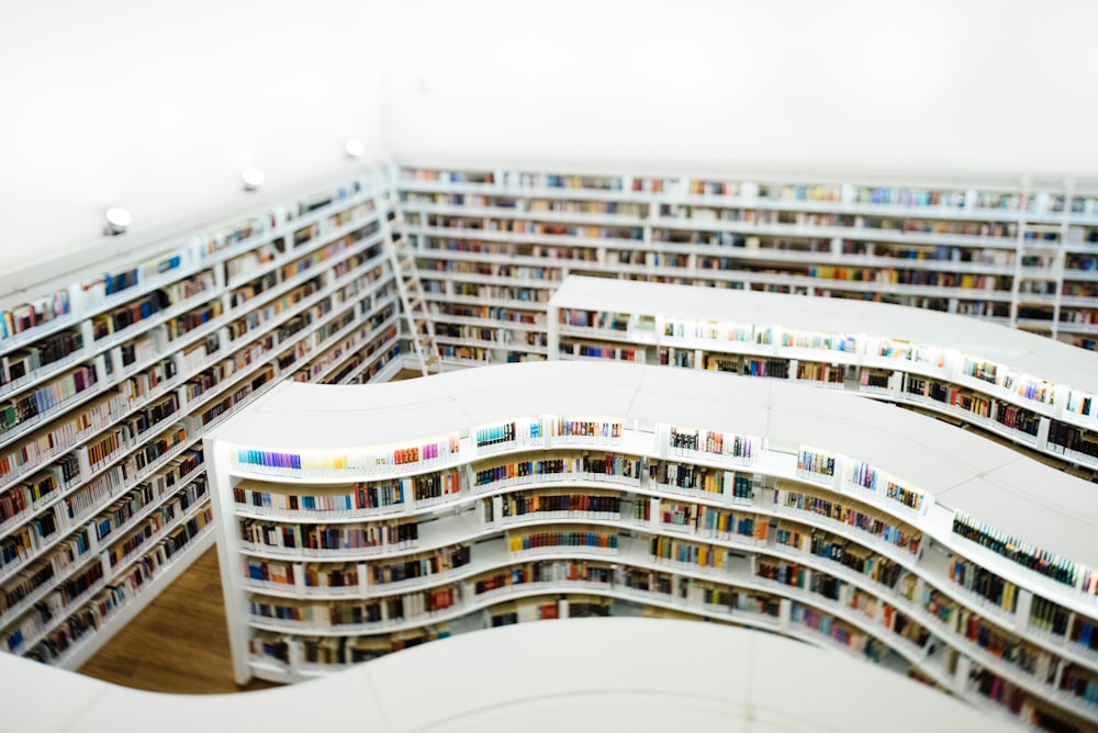 aerial view photography of library