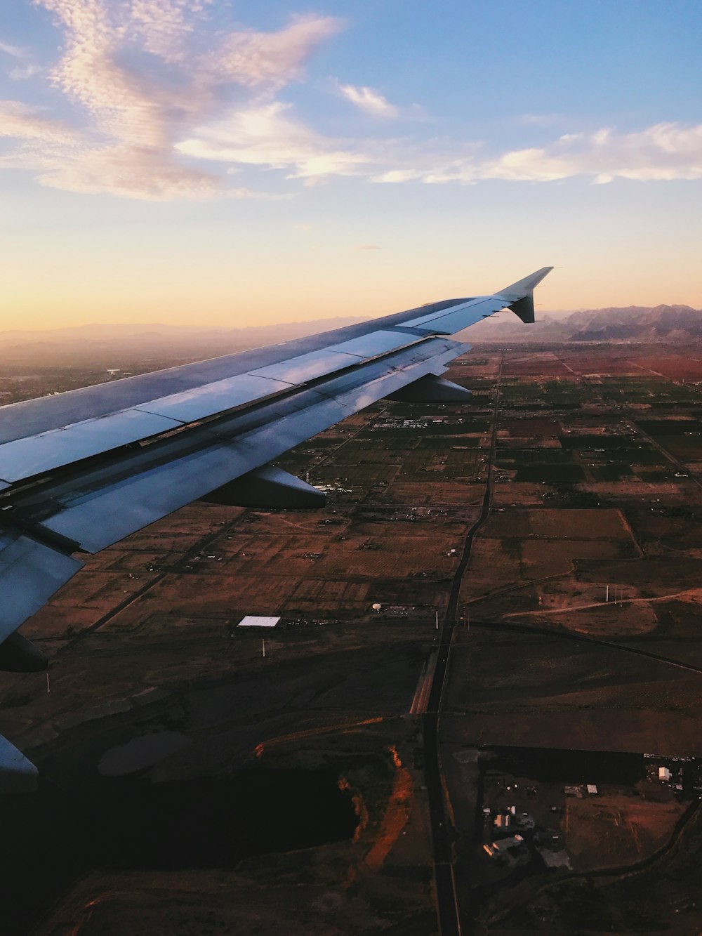 white airplane wing