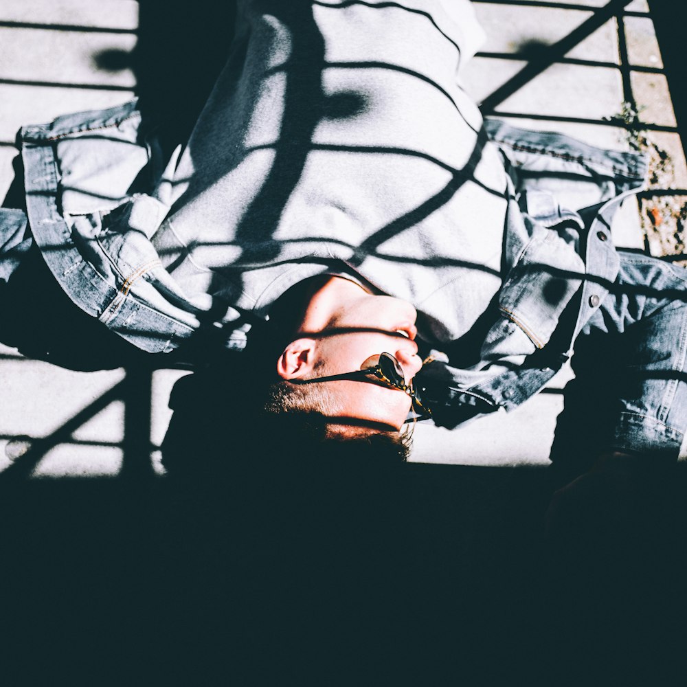 man lying down on floor