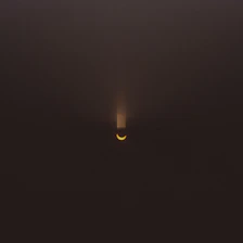 A dark space background with subtle gold light rays highlighting a glowing sigil.