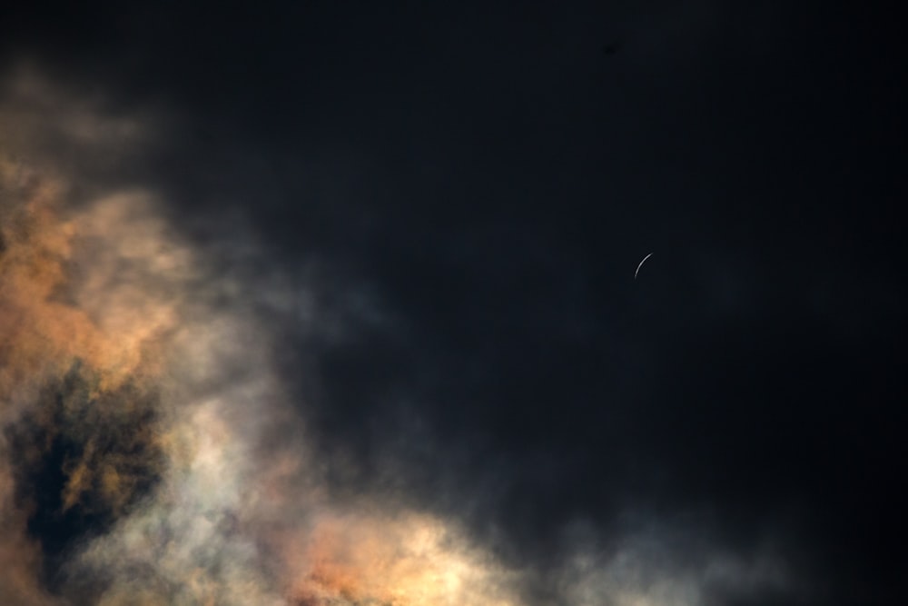 low angle photography of dark clouds