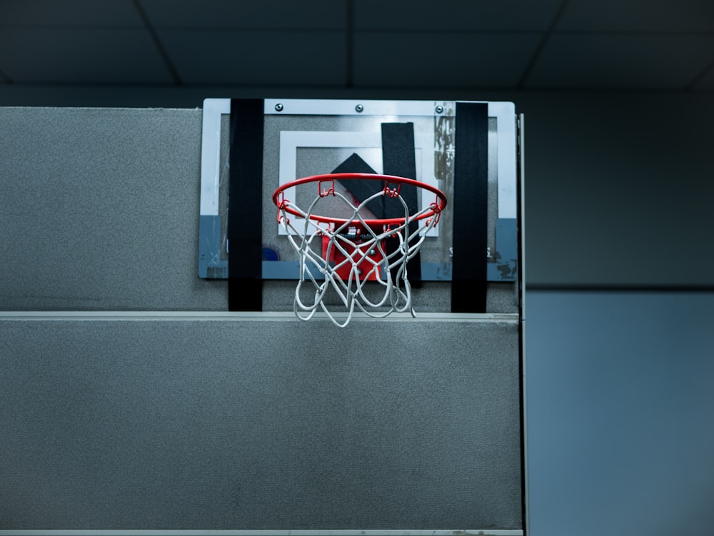photo of wall-mounted basketball ring