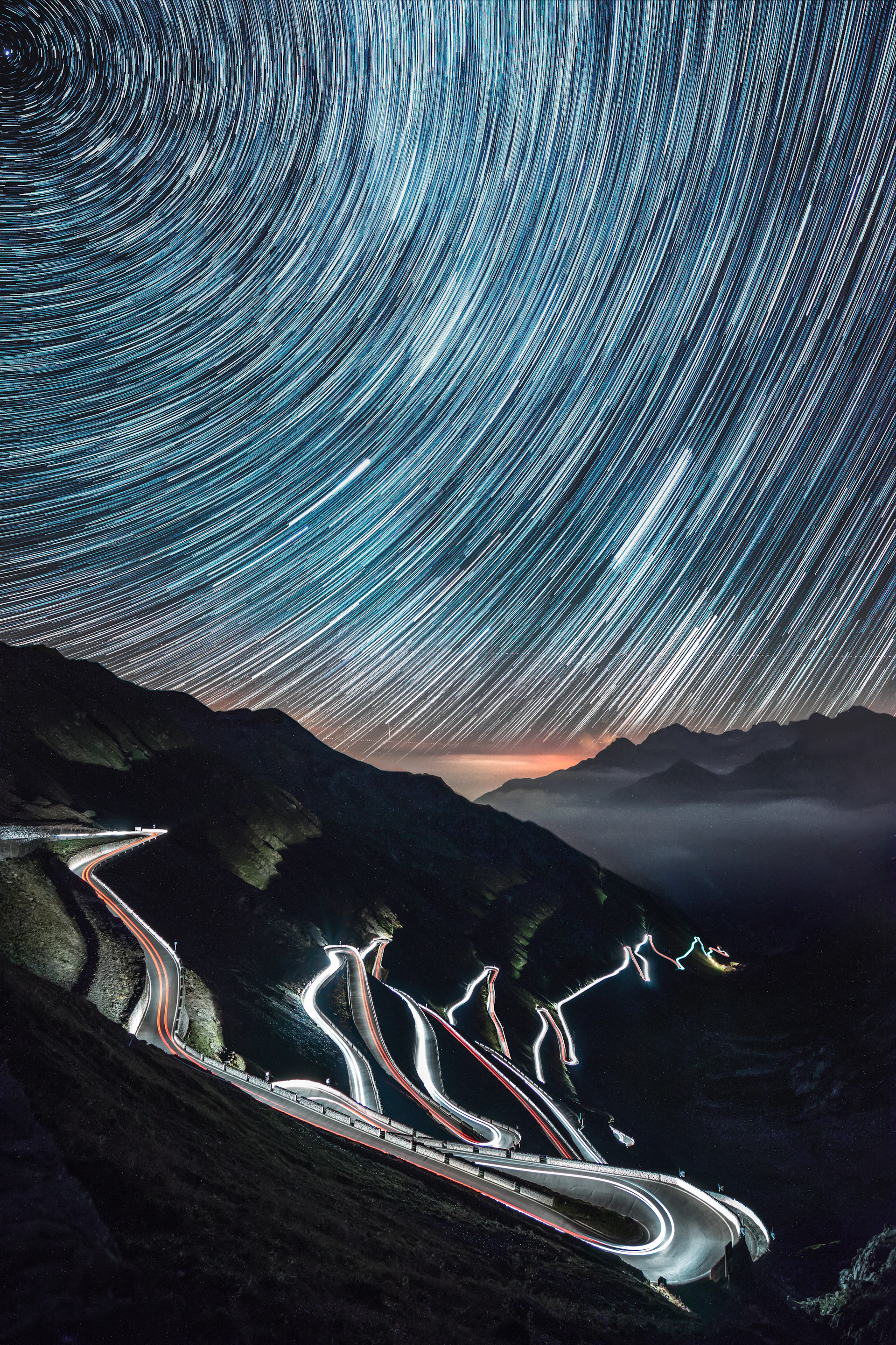 time lapse of road