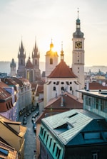 white and brown building visual concept