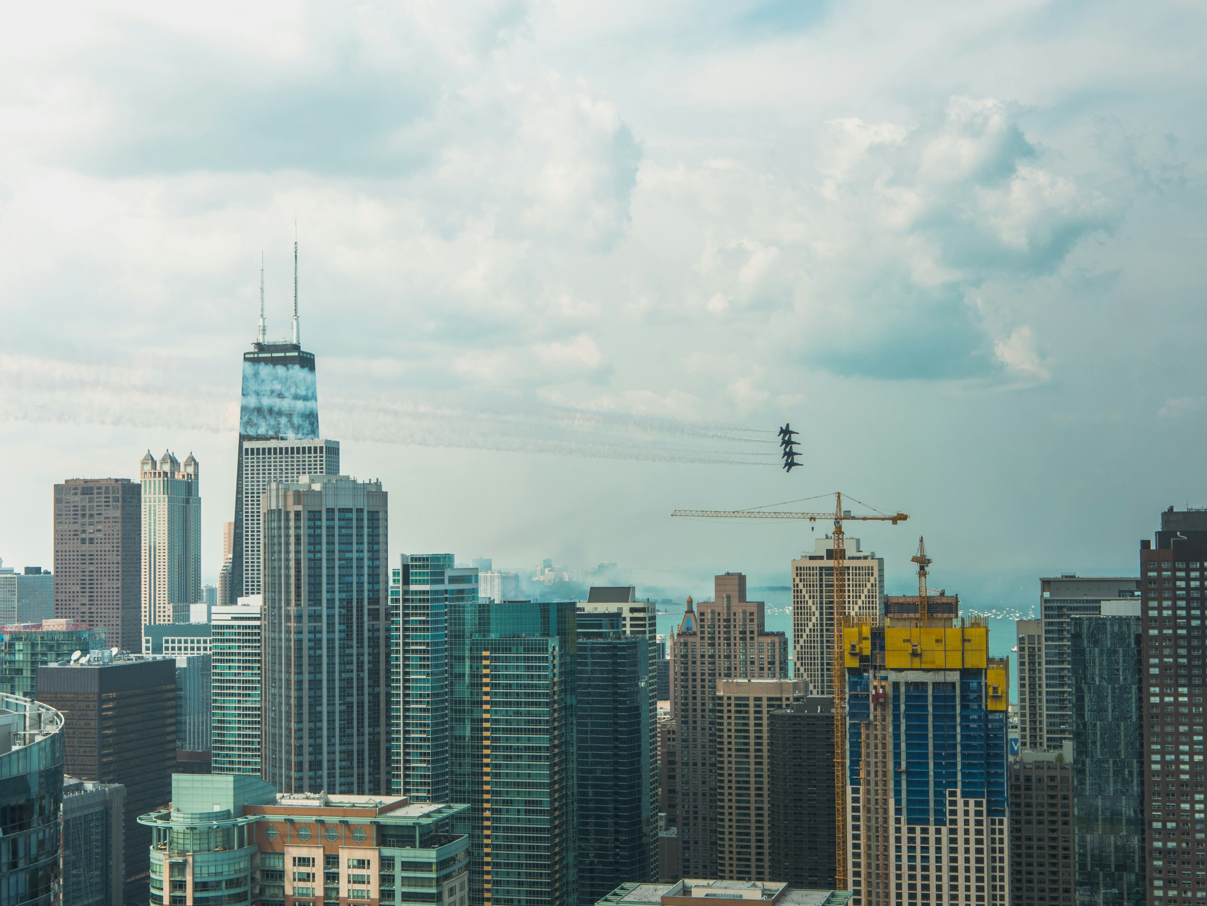 aerial photograph of high rise buildings