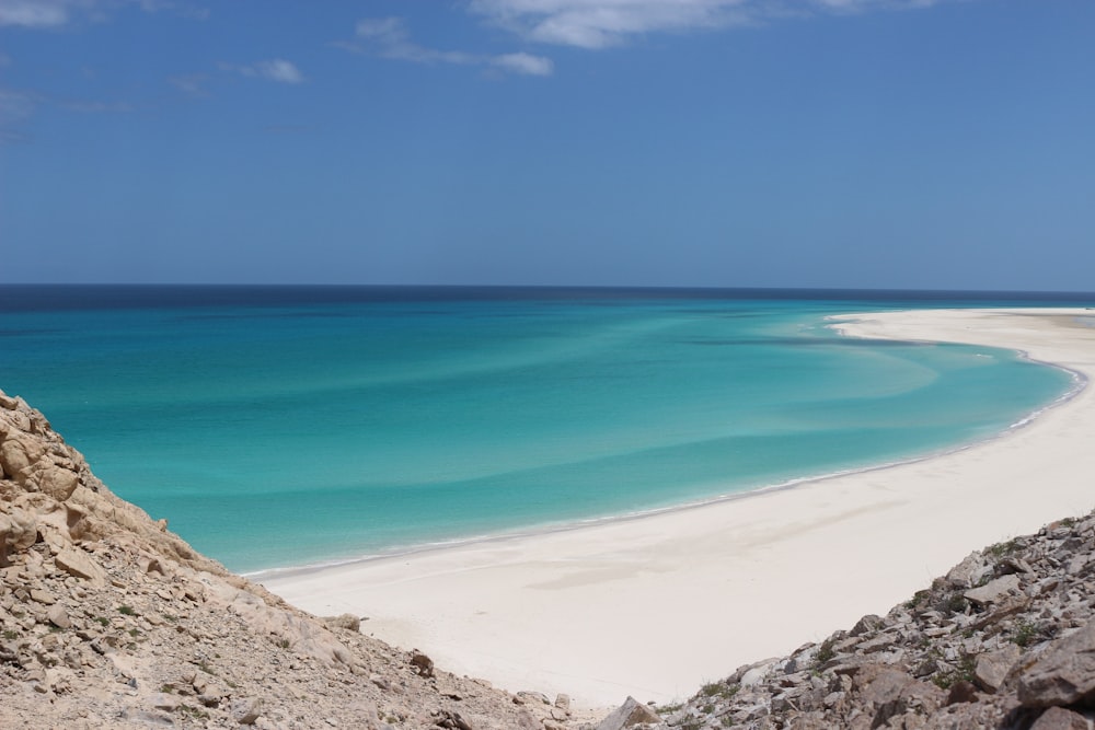 landscape photo of seashore under blue sky