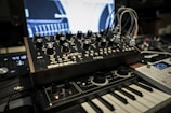 selective focus of audio mixer and electronic keyboard
