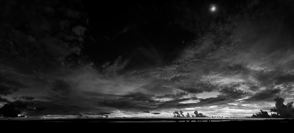 grayscale photography of sky