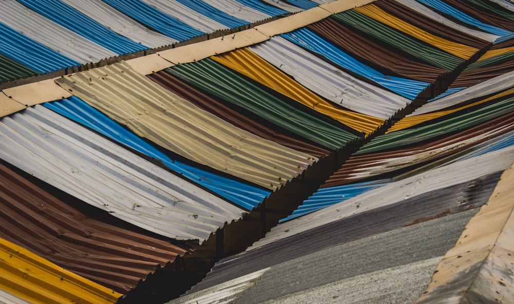 assorted-color roof on top view