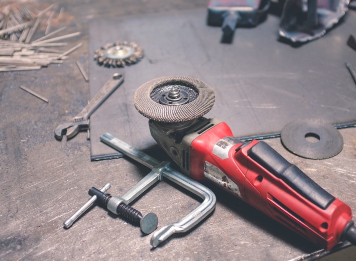 a tool is laying on a workbench