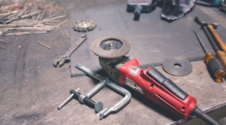 a tool is laying on a workbench