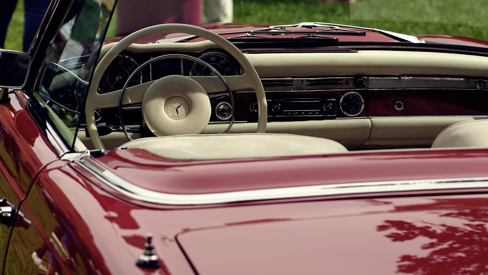 red Mercedes-Benz convertible coupe