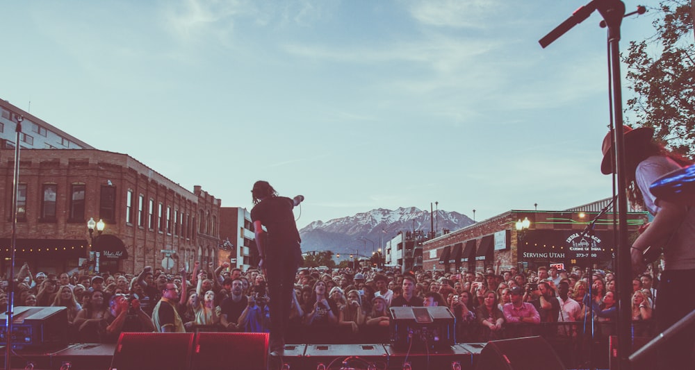 man performing on stage