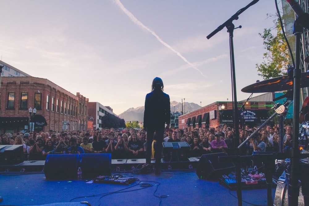 man standing on stage