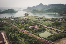 aerial view photography of brown pagoda temple during daytime