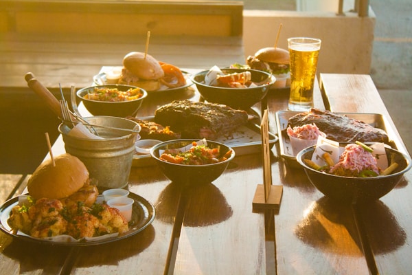 Hamburgers on plate