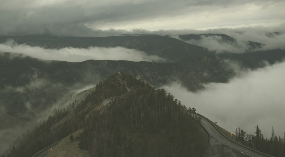 bird's eye view photography of mountain